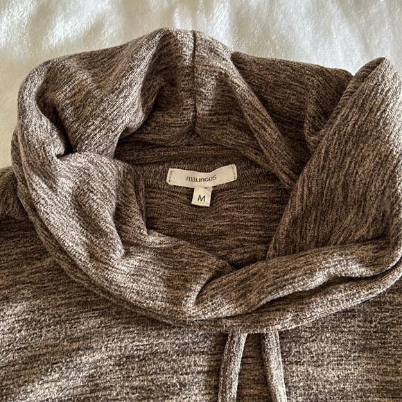 🤎 GUC Maurices Lakeside Cozy Heather Brown Knit Cowl Neck Sweater in Med… - Picture 4 of 7